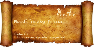 Mosánszky Anina névjegykártya
